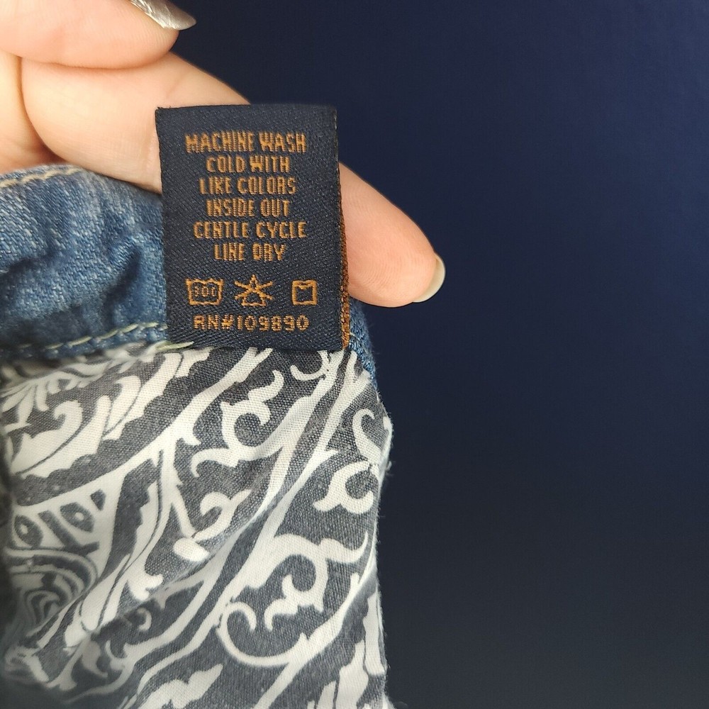 Seven7 Ladies straight Low Rise Denim Blue Jeans Size 8 - Picture 5 of 10